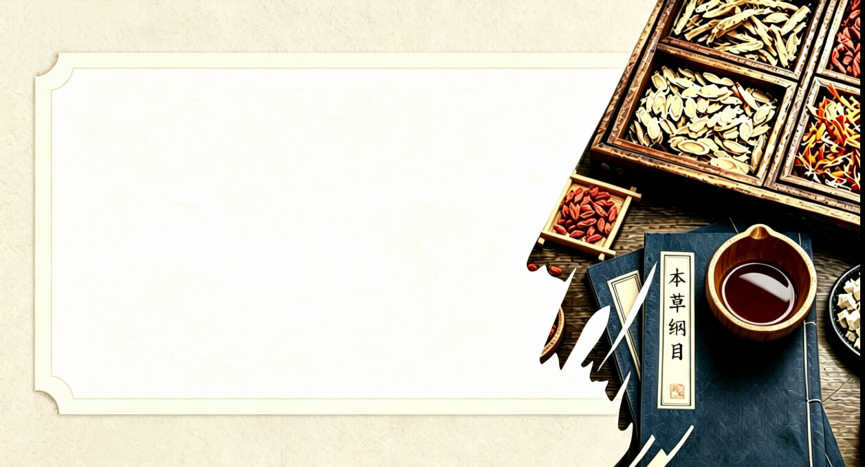 Traditional Chinese herbal apothecary — botanical materials and medicine cabinet